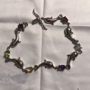 Dolphin bracelet with gems